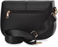 Dámská kabelka crossbody z eko kůže s klopou a dvěma popruhy - černá - 3