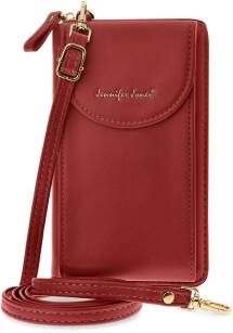 Jennifer jones malá dámská kabelka peněženka pouzdro na telefon 2v1 mini listonoška psaníčko - červená