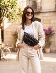 Dámská ledvinka Peterson crossbody elegantní s kapsami - černá - 4