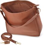 Prostorná dámská kabelka na rameno taška vak velká shopperka se dvěma popruhy - hnědá - 2