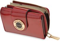 Monnari lakovaná dámská peněženka malá peněženka portmonetka na zip - červená - 4