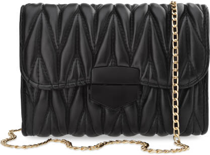 Jedinečná listonoška na řetízku elegantní dámská kabelka s měkkým prošíváním - černá