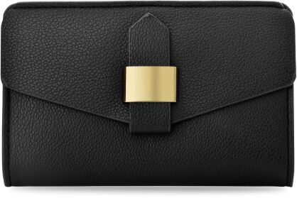 Elegantní klasická dámská peněženka na zip z ekologické kůže - černá