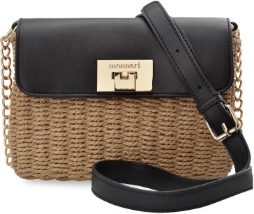 Monnari pletená dámská kabelka proutěná crossbody košík kufřík - černá