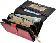 Monnari lakovaná dámská kožená exkluzivní peněženka na zip a patentky - červená - 4