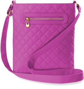 Prošívaná listonoška klasická dámská kabelka na rameno - růžová