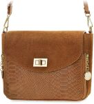 Dámská kožená taška vera pelle italská semišová kožená crossbody kabelka s reliéfním vzorem - 7