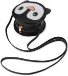 Kabelka pro dívku okouzlující dívčí kabelka malá listonoška zvířátka 3d - tučňák - černá - 3