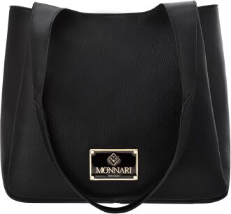 Monnari taška typu shopper velká dámská kabelka přes rameno klasická - černá