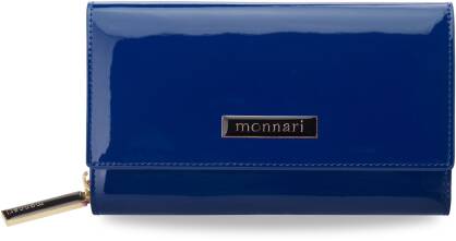 Exkluzivní dámská kožená peněženka monnari na zip a druky - tmavě modrá 