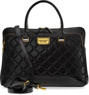 Monnari stylová prošívaná dámská taška na notebook, elegantní kufřík, obchodní taška - černá