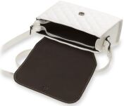 Pevná dámská kabelka kufřík prošívaná kůže bílá - 5