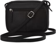 PETERSON malá kožená dámská kabelka scroll classic postbag - černá - 3