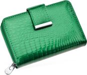 Kožená dámská peněženka JENNIFER JONES lakovaná peněženka – zelená - 2