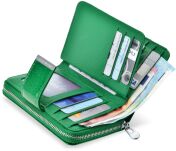 Kožená dámská peněženka JENNIFER JONES lakovaná peněženka – zelená - 4