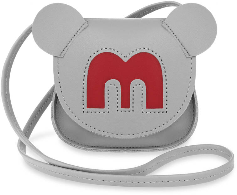 Roztomilá dívčí kabelka malá kurýrní taška přívěšek mickey mouse - šedá