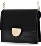 Společenská dámská kabelka ve tvaru obálky na řetízku - černá - 2