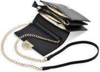 Společenská dámská kabelka ve tvaru obálky na řetízku - černá - 3