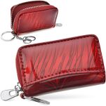Elegantní kožený organizér na klíče - červený - 4