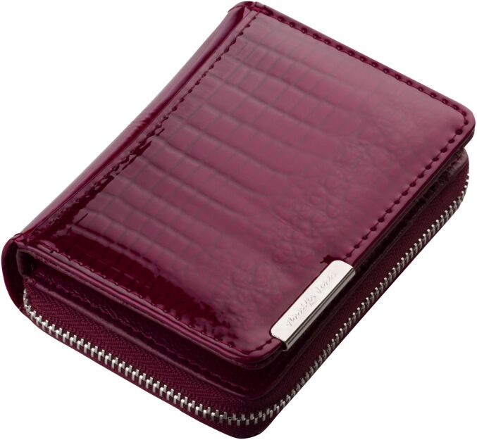 Lakovaná elegantní dámská peněženka malá peněženka na zip - burgundská