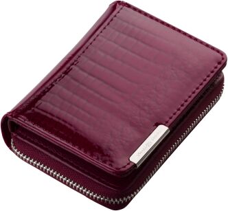 Lakovaná elegantní dámská peněženka malá peněženka na zip - burgundská