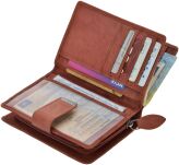 Příruční dámská peněženka s přihrádkami tmavě hnědá - 5