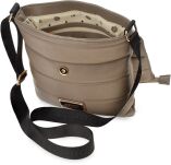 Monnari prošívaná kabelka s klopou pošťácká městská taška s přívěskem - béžová - 4