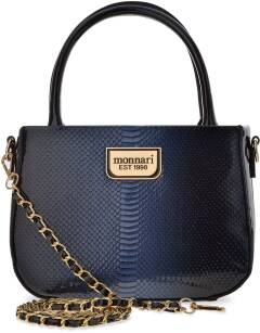 Monnari malý vzorovaný kufr elegantní klasická dámská kabelka z lakované kůže croco - tmavě modrý