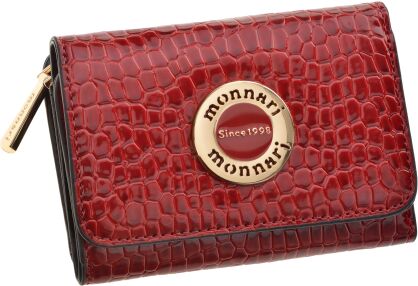 Monnari malá dámská lakovaná peněženka elegantní peněženka - croco - červená
