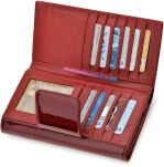 Dámská peněženka Peterson kožená lakovaná elegantní s přihrádkami RFID - bordó - 4