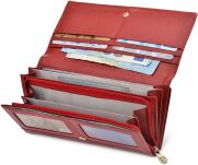 Dámská peněženka Peterson kožená lakovaná elegantní s přihrádkami RFID - bordó - 5