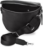 Dámská kabelka 2v1 pošťácká a ledvinka z eko kůže crossbody - černá - 4