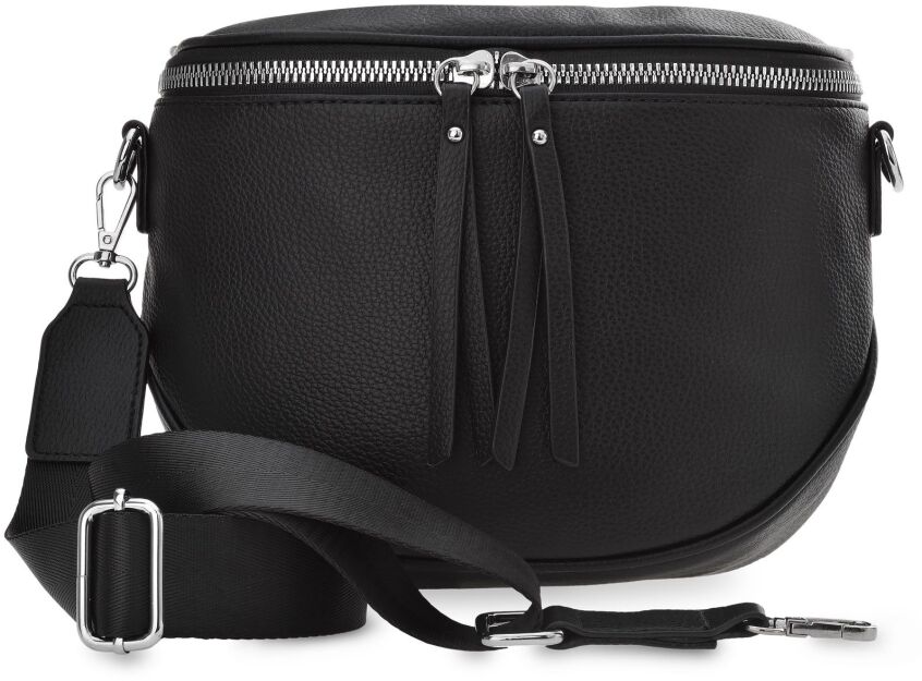 Dámská kabelka 2v1 pošťácká a ledvinka z eko kůže crossbody - černá