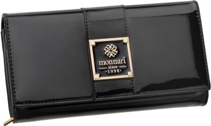 Monnari elegantní dámská peněženka klasická lakovaná velká peněženka psaníčko - černá