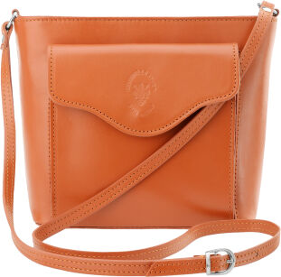 Dámská kožená crossbody kabelka italská 100% přírodní kůže – hnědá