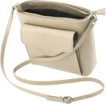 Dámská kožená crossbody kabelka italská 100% pravá kůže - krémová - 2