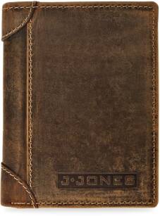 Kožená pánská peněženka jennifer jones přírodní kůže nubuk s ochranou karet rfid - hnědý