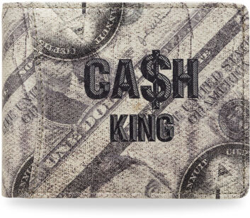 Mládežnická horizontální peněženka s originálním vzorem - cash, béžová
