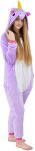 Pyžamo kigurumi jednodílný kostým s kapucí – fialový jednorožec - 3