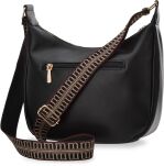 Monnari taška na vzorovaném popruhu velká kabelka crossbody - černá - 2