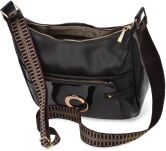 Monnari taška na vzorovaném popruhu velká kabelka crossbody - černá - 3