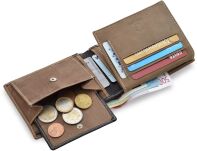 Pánská kožená peněženka horizontální z matné nubukové kůže - béžová - 3