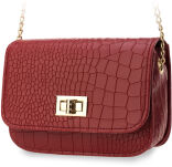 Elegantní dámský kufřík s ražením a řetízkem černá - 4