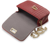 Elegantní dámský kufřík s ražením a řetízkem černá - 2