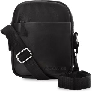 Pánská kožená taška přes rameno klasická pošťácká taška - černá