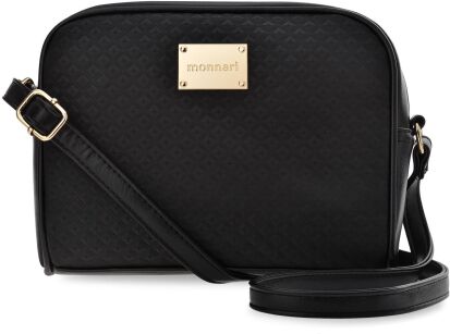 Monnari dámská kabelka s reliéfním páskem Postbag crossbody kabelka - černá