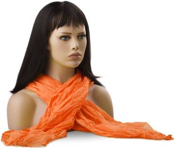 Velký, vrásčitý šátek, hladký, šátek, světlý šátek - oranžový