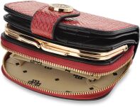 Monnari malá kožená dámská peněženka trojdílná peněženka - červená - 4