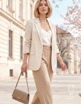Elegantní dámská spojovací taška přes rameno s polstrovaným semišovým dnem - béžová - 4