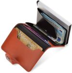 Pouzdro na vizitky dokumenty občanka peníze bankovka RFID protected - hnědé - 4